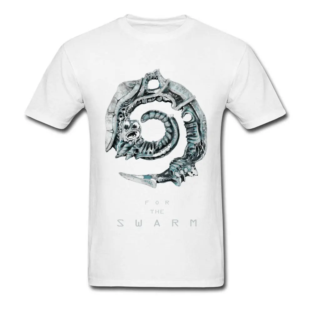 For the Swarm 11418 Cotton Printed Tops Shirt Dominant Short Sleeve Young T-Shirt Custom Autumn Tshirts Crew Neck For the Swarm 11418 white