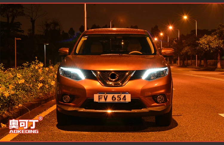 AKD автомобильные стильные фары для Nissan X-trail Rouge светодиодный фонарь- DRL Hid опция Головной фонарь Ангел глаз луч аксессуары