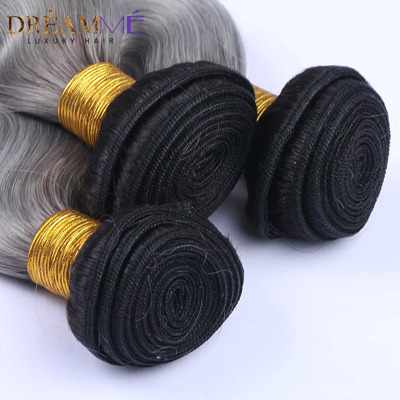 1b green human hair extension (3)