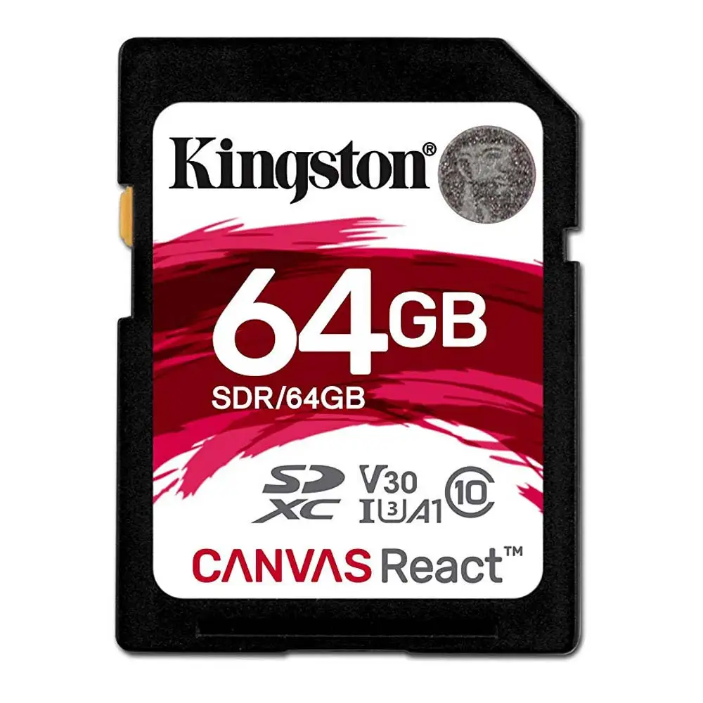  Kingston Canvas React 32GB 64GB 128GB 256GB SDHC/SDXC Class 10 SD Memory Card UHS-I 100MB/s Flash M