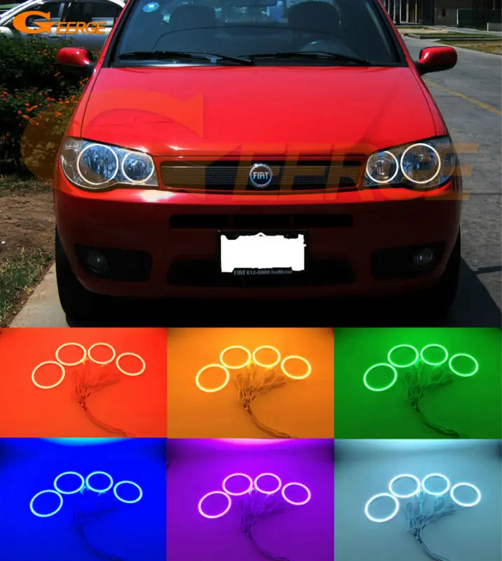 For fiat siena 2004 2005 2006 2007 Excellent Multi-Color Ultra bright RGB led Angel Eyes kit Halo Rings for lexus lx470 2003 2004 2005 2006 2007 excellent multi color ultra bright rgb led angel eyes kit halo rings