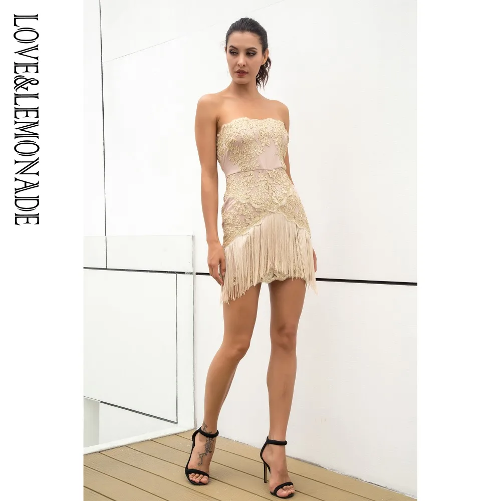 Женское платье с бахромой LOVE & LEMONADE кружевное модель LM0869|lace dress|dress dress dressdress lace |