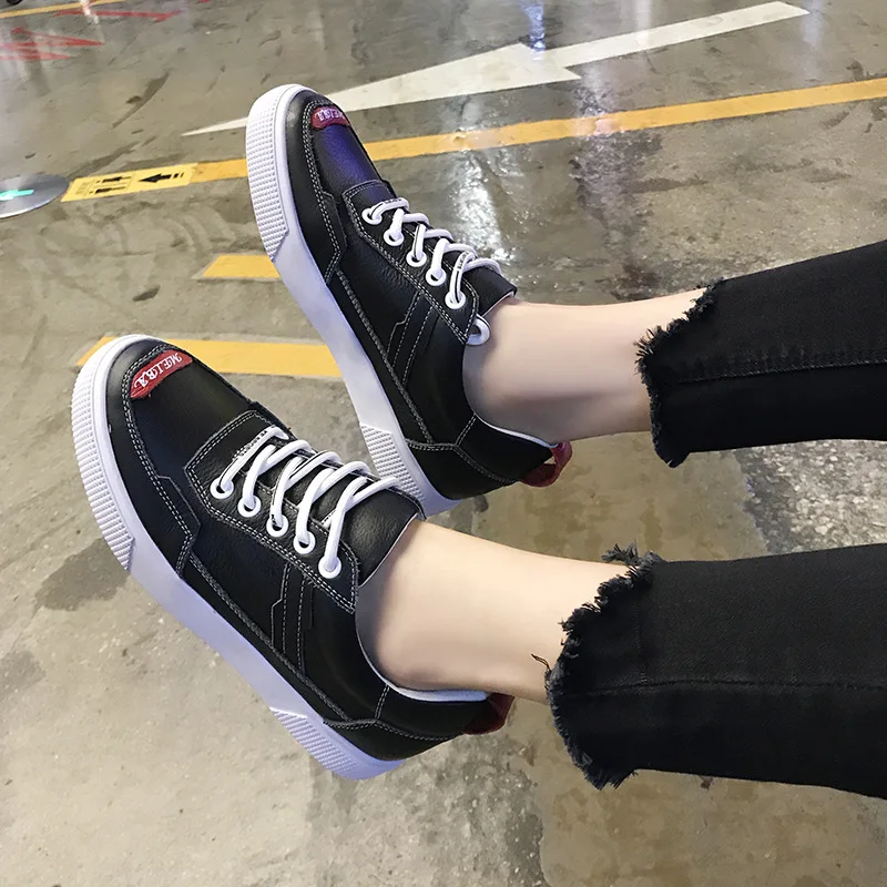 Nouvelle Décontractées 2019 Nouveau Sauvages 2 Mode De Respirant La Plates Femmes Printemps 1 Blanches Couche Cuir Première Chaussures qRL543Aj