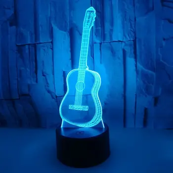 

3d guitar led night light seven-color touch lights touch visual lights creative gifts atmosphere groot table lamp Nachtlicht