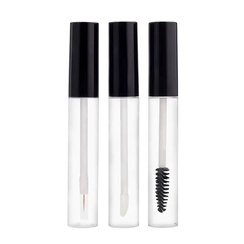 

100pcs 10ml Transparent Eyeline Tube Container 10ml Mascara Tube with Black Caps