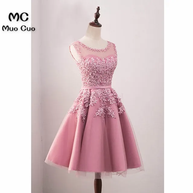 pink lace cocktail dress