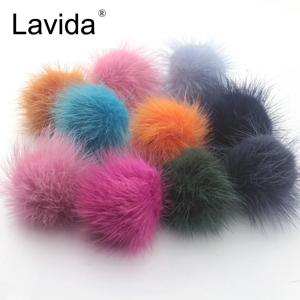 Lavida F46 5 шт 4 см шарик из натурального меха норки/Ювелирные изделия/DIY ожерелье