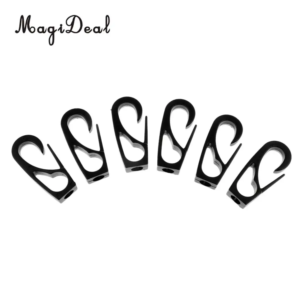 MagiDeal Pack 6 Kayak Canoe Boat Dinghy 6mm Bungee Elastic Rope Shock Cord Terminal End Hook Snap Clip Replacement Accessories