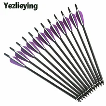 6/12/24Pcs1" Болт карбоновая стрела фиолетовые белые перья сменные стрелы композитный лук Охота Стрельба Спорт на открытом воздухе