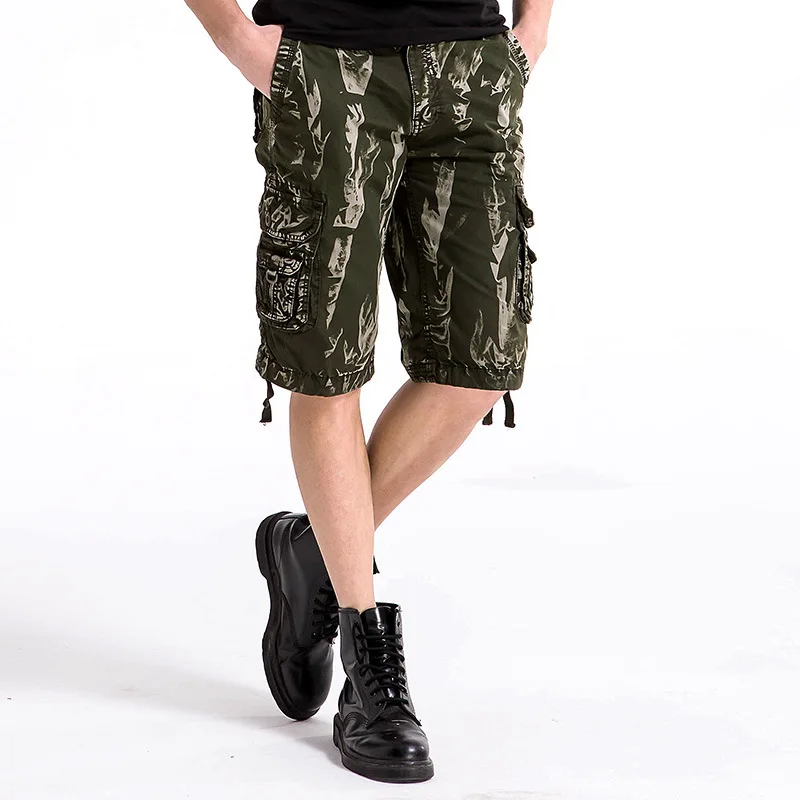 Мужские шорты-карго в стиле милитари, новые брендовые армейские шорты, хлопковые Свободные повседневные короткие штаны, большие размеры 30-40 1fh