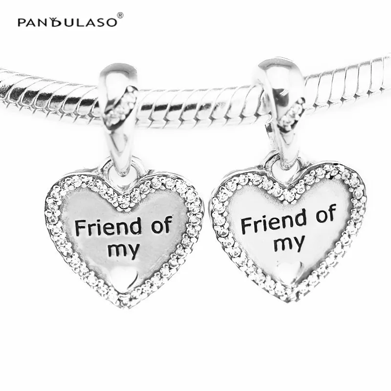 

Hearts Of Friendship Silver Charms for Jewelry Making DIY Silver 925 Jewelry Summer Floating Crystal Charms For Women Bracelets