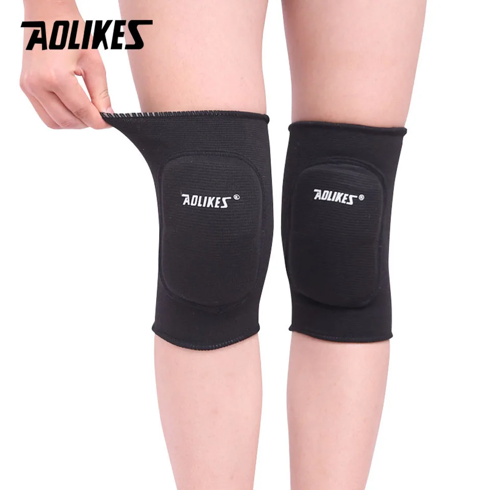 AOLIKES, 1 пара, детские, взрослые, для танцев, катания на коньках, скейтборд, Велоспорт, губка, наколенники, анти-крушение, Детские наколенники, защита для колен - Цвет: Black