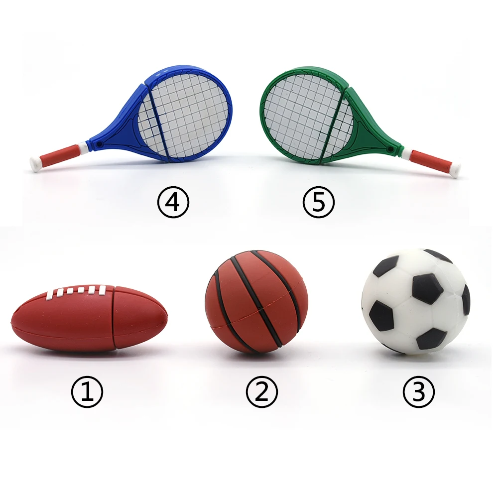 cartoon football basketball tennis racket rugby usb flash drive 4g 8g