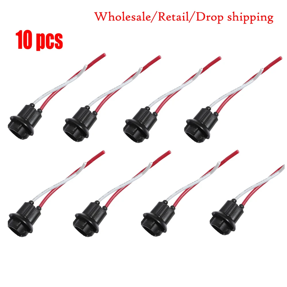 10pcs T10 W5W LED Light Wire Harness holder Connector 168 194 Car Lamp