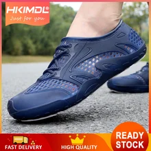 HKIMDL летние открытые пластиковые кроссовки для мужчин обувь болотная Водонепроницаемая Мужская обувь без шнуровки пляжная обувь для рыбалки