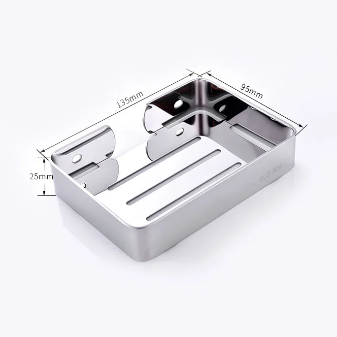 Silver bathroom storage soap holder 304 stainless steel soap rack creative wall hanging soap drain shelves bathroom organizer Silver bathroom storage soap holder 304 stainless steel soap rack creative wall hanging soap drain shelves bathroom organizer