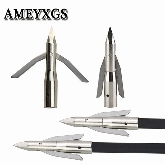 3/6Pcs Bow Fishing Arrowheads Fish Broadheads Stainless Steel Tip Point 2  Expandable Blade Arrowhead Archery Hunting Accessories - AliExpress