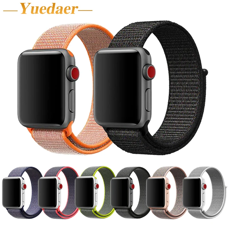 

Yuedaer Nylon Loop Watch Strap For Apple Watch 3 2 1 Breathable Sport Bracelets Magnetic Adjustable Buckle relogio inteligente