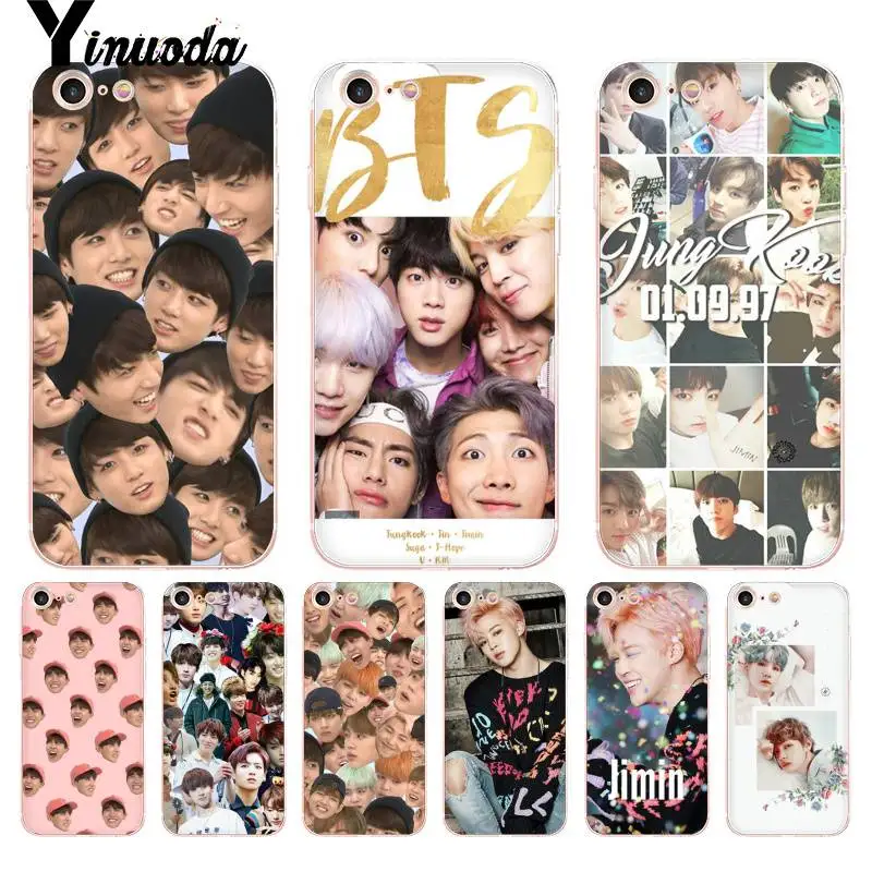 

Yinuoda For iPhone 7 6 X Case Jungkook Faces Luxury Coque Shell Phone Case for iPhone 8 7 6 6S Plus X 5 5S SE 5C XS XR Cases