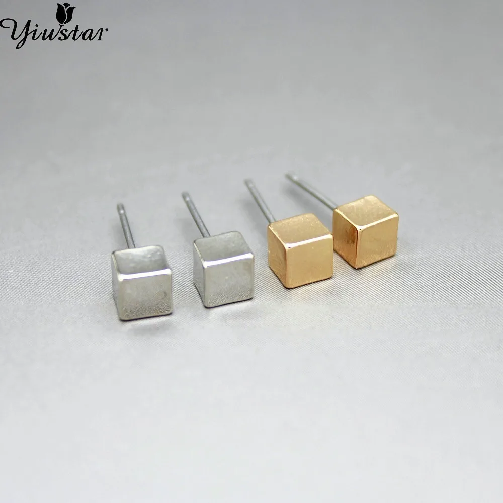 

Yiustar Unisex Earrings Gold Tiny Square Stud Earrings for Women Men Tiny Simple Geometric Earrings Birthday Gift Best Friend