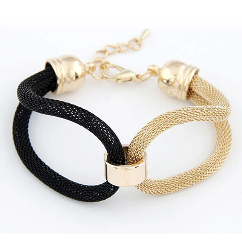 Fashion Design Bracelet Women 2016 Charm Alloy Plait Cuff Bracelets