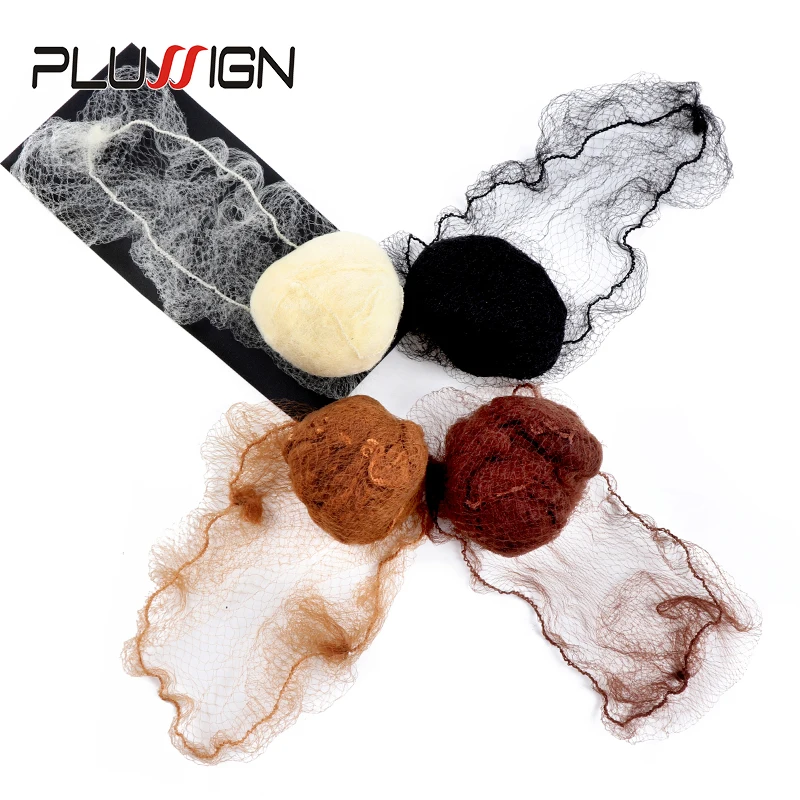 Hot Sale Plussign 20Pcs Four Colors 5Mm Hole Soft Nylon Hairnets Black Brown Dark Coffee Beige Color Invisible Disposible Net