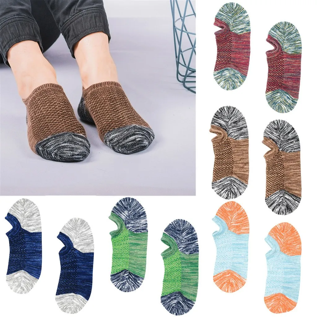 

Man's Socks Japanese Cotton Splice Colorful Cartoon Cute Funny Vintage Cotton Socks Color Block Short Cute Sock Christmas Gift