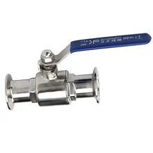 Санитарный " x 1" ручной трехзажимной Шаровой Клапан PTFE сиденье SS304 нержавеющая сталь