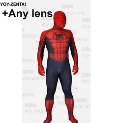 Высокое качество Улучшенный Человек-паук костюм новый спандекс лайкра взрослый человек-паук костюм Новый комиксов Человек-паук костюм Для