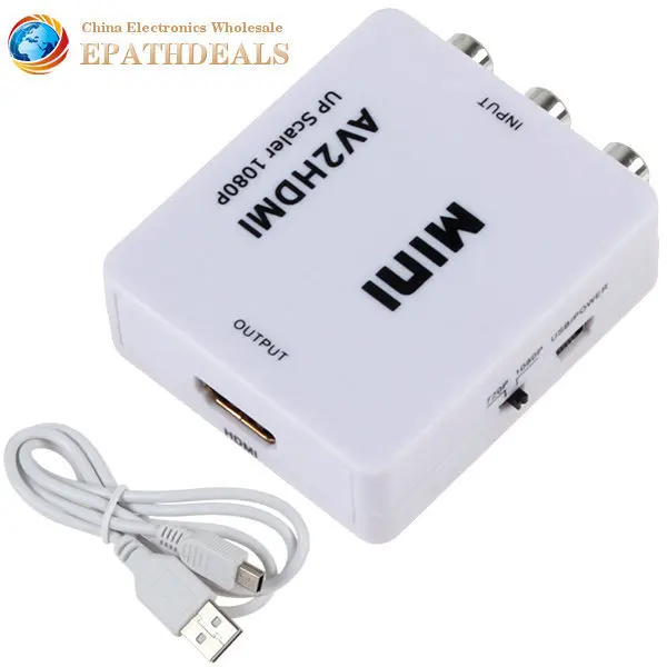 

Mini Composite AV CVBS 3RCA to HDMI Video Converter Adapter 720p 1080p Upscaler for HDTV