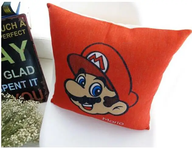 Мультяшная детская подушка Микки Гуфи Китти Кэт Астро мальчик Марио льняная Подушка для украшения дома диванные подушки
