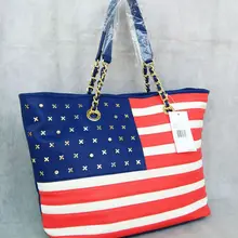 Новое поступление, американская цепь на полосе, американский флаг, модные сумки для девочек