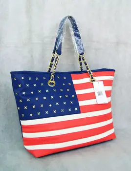 

New Arrival Americana stripe chain The USA Flag Fashion girls bags