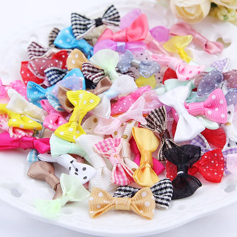 Mixed Color Wholesale(40 pieces /lots) Small Bowknot DIY Craft Supplies