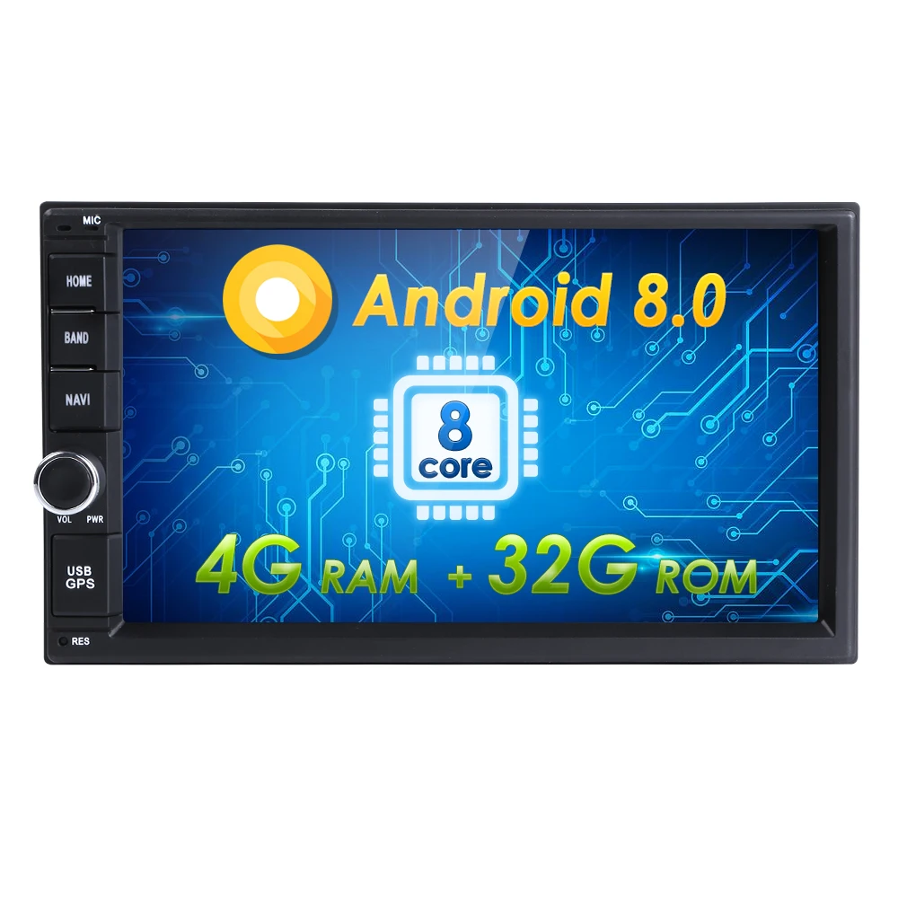 

4G RAM Android 9.0 Auto Radio Octa Core 7Inch 2DIN Universal Car NO DVD player GPS Stereo Audio Head unit Support DAB DVR OBD BT