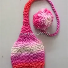 Детская шерстяная шапка вязаное для маленьких девочек шапки ручной вязки для фотографий реквизит