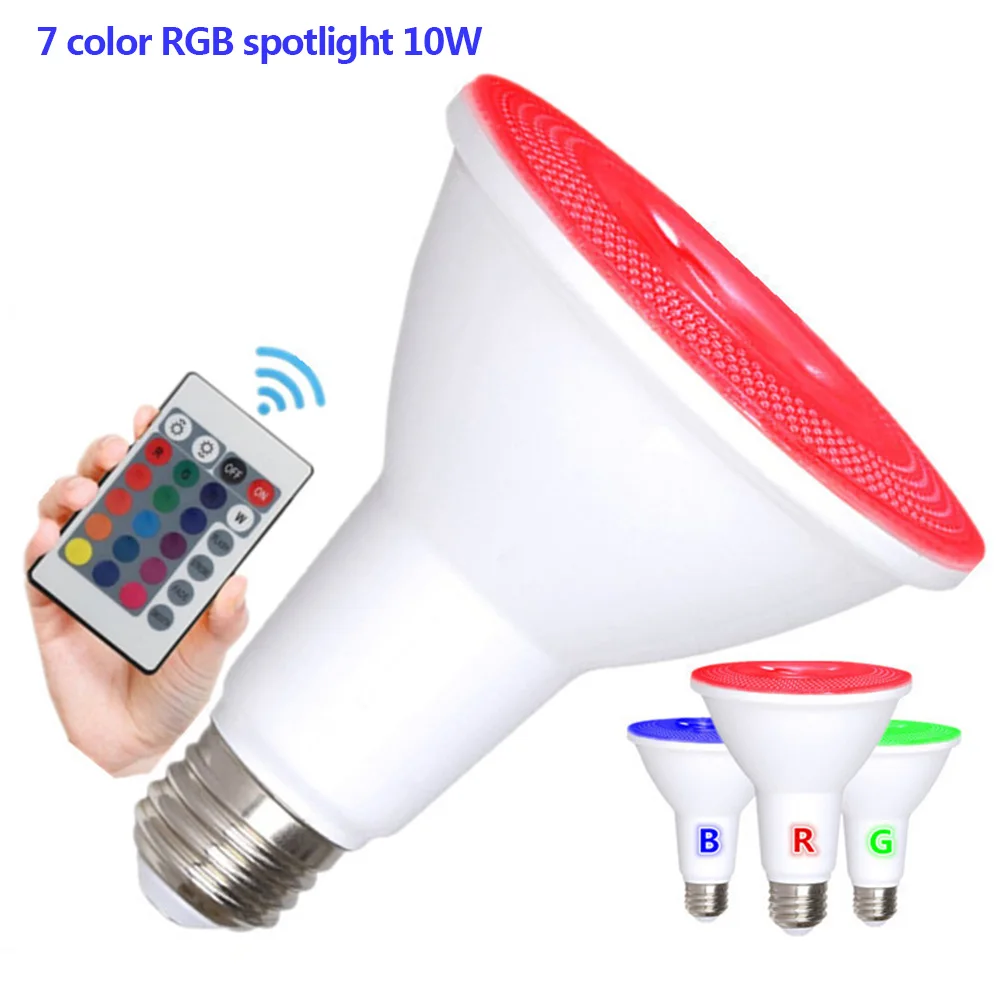 

Newest Waterproof LED COB Light 10W RGB Lamp Home Indoor Spotlight Aluminum Lighting Remote Control @8