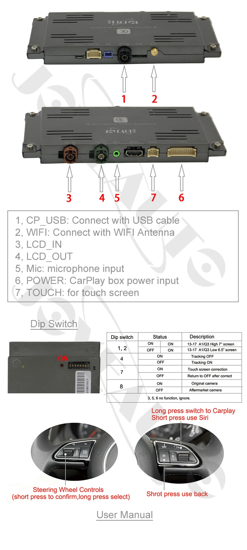 Excellent Joyeauto Aftermarket A1 Q3 MMI RMC OEM Wifi Wireless Apple CarPlay Interface Retrofit for Audi with Touch Screen Reverse Camera 4 Excellent Joyeauto Aftermarket A1 Q3 MMI RMC OEM Wifi Wireless Apple CarPlay Interface Retrofit for Audi with Touch Screen Reverse Camera 4
