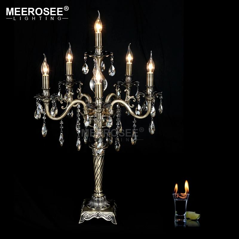 

New Arrival Crystal Table Light Fixture Vintage Candle Lamp Lamparas Desk Lustre for Living room Dining room Bedside table light