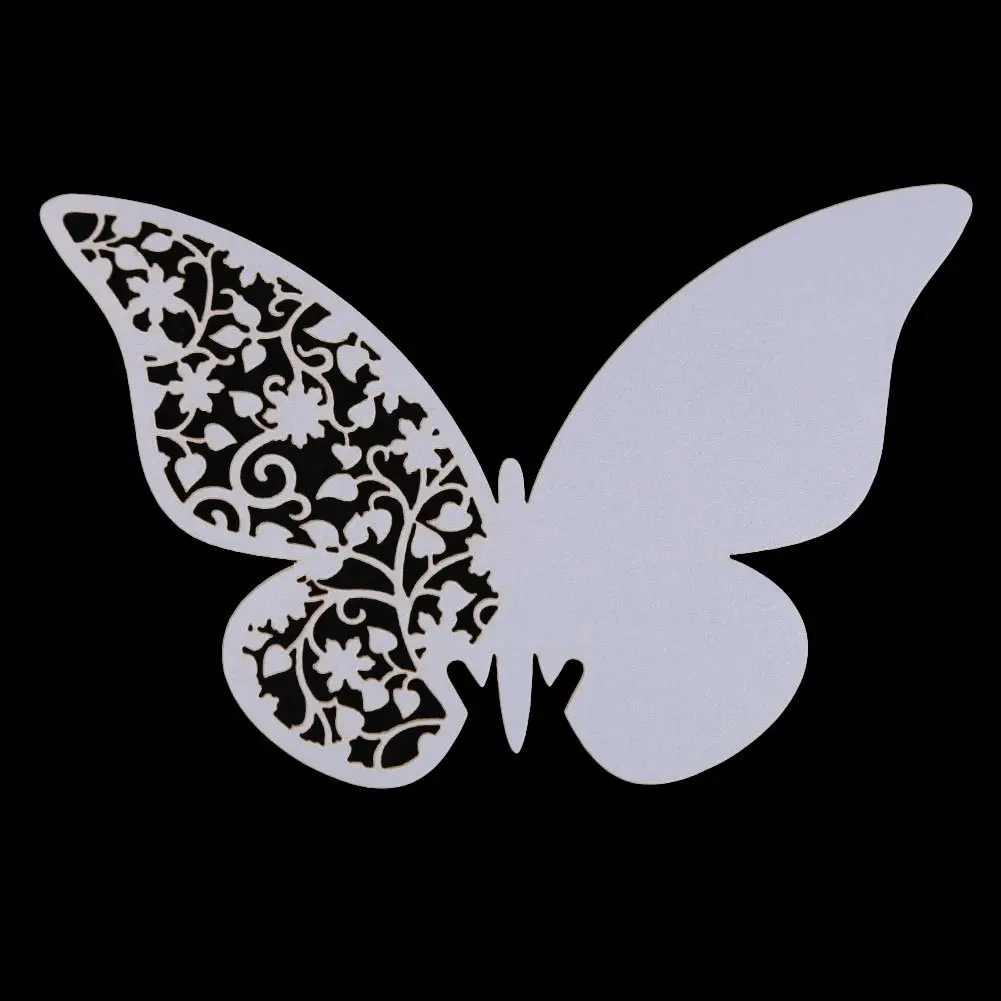 

Mini 20Pcs Butterfly Escort Wine Glass Paper Card Wedding 3D Butterfly Place Cards Glass Laser Cut Wedding Party