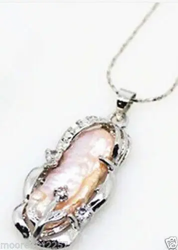 

Hot sale new Style >>>>>Fashion Jewellery Pink baroque freshwater Pearl Pendant Necklace