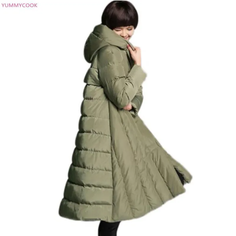 

Super size 6XL 7XL women's down jacket warm Thicken padded winter Parker long hooded jacket coat loose casual cotton jacket 234