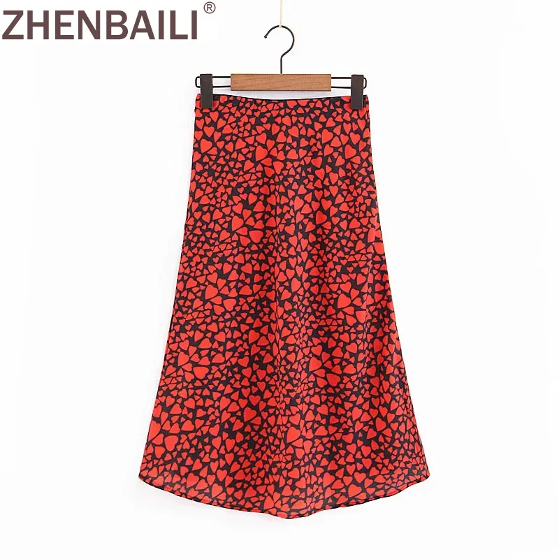 Zhenbaili сезон: весна–лето Для женщин Шифоновая юбка FLeopard печати Высокая Талия юбки по колено женские Повседневная юбка миди юбка