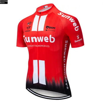 

2019 UCI TEAM Red Sunweb Quick Dry Cycling Jersey Short Sleeve Pro Bike Shirts Ropa Ciclismo Mens Summer Pro Bicycle Top Maillot