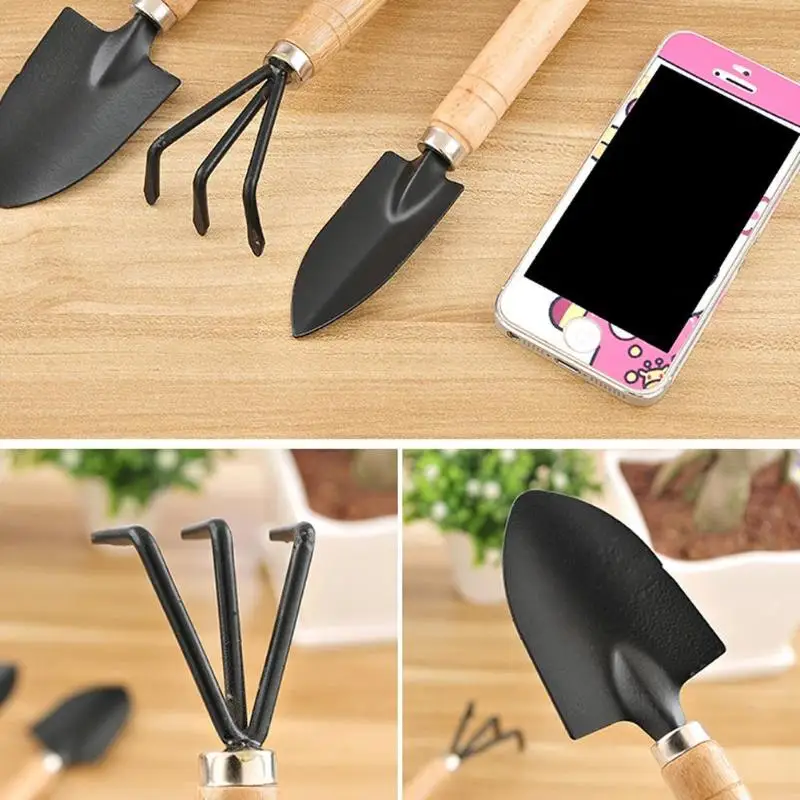 3PCS/Set Mini Garden Shovels Claw Tool with Wooden Handles DIY Garden Hand Tools for Limited Areas Flower Pots Dropshipping