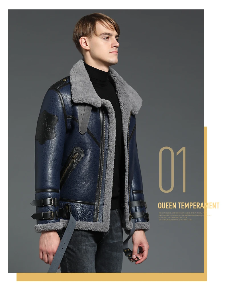 Кожаная мужская куртка из овчины, меховые пальто, верхняя одежда, короткие дизайнерские зимние куртки, натуральная кожа, куртка coldproof, классический синий