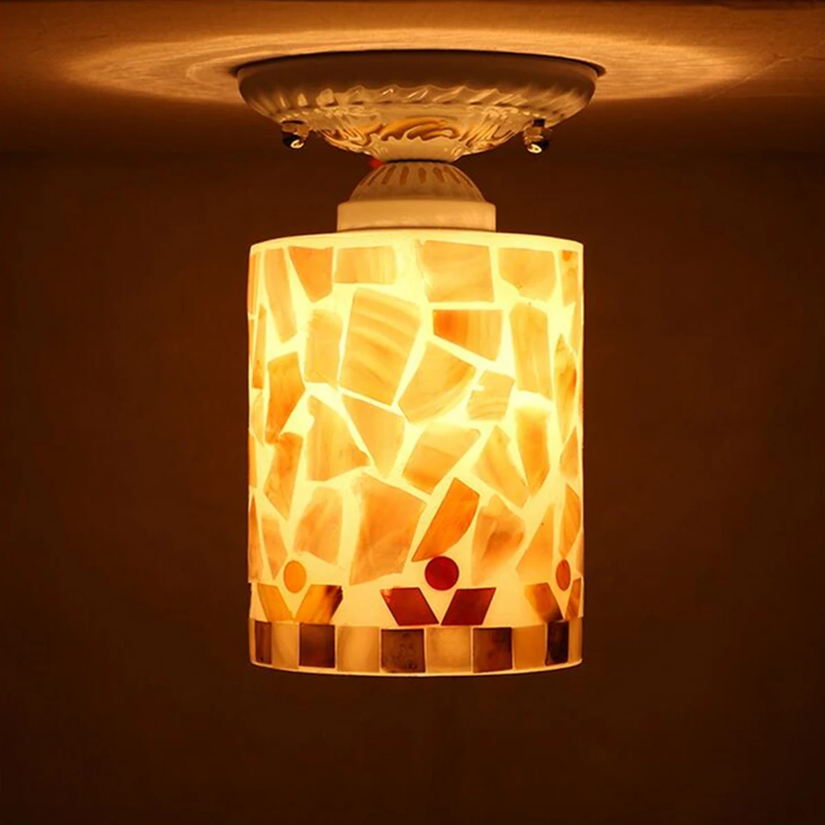 

Shell Ceiling Light Garden Balcony LED Ceiling Lamps European Modern Style Bedroom Night Lights Home Decor LED Lighting