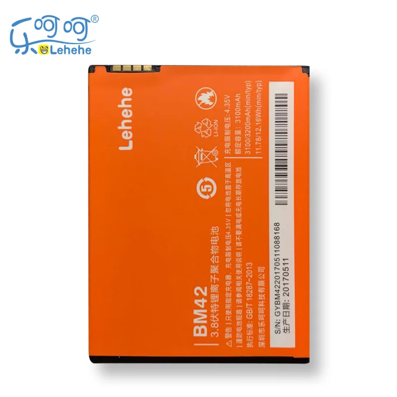 

Original LEHEHE Battery For Xiaomi RedMi Hongmi Note1 Red Rice Note 1 BM42 High Capacity Replacement Bateria Free Tools Gifts