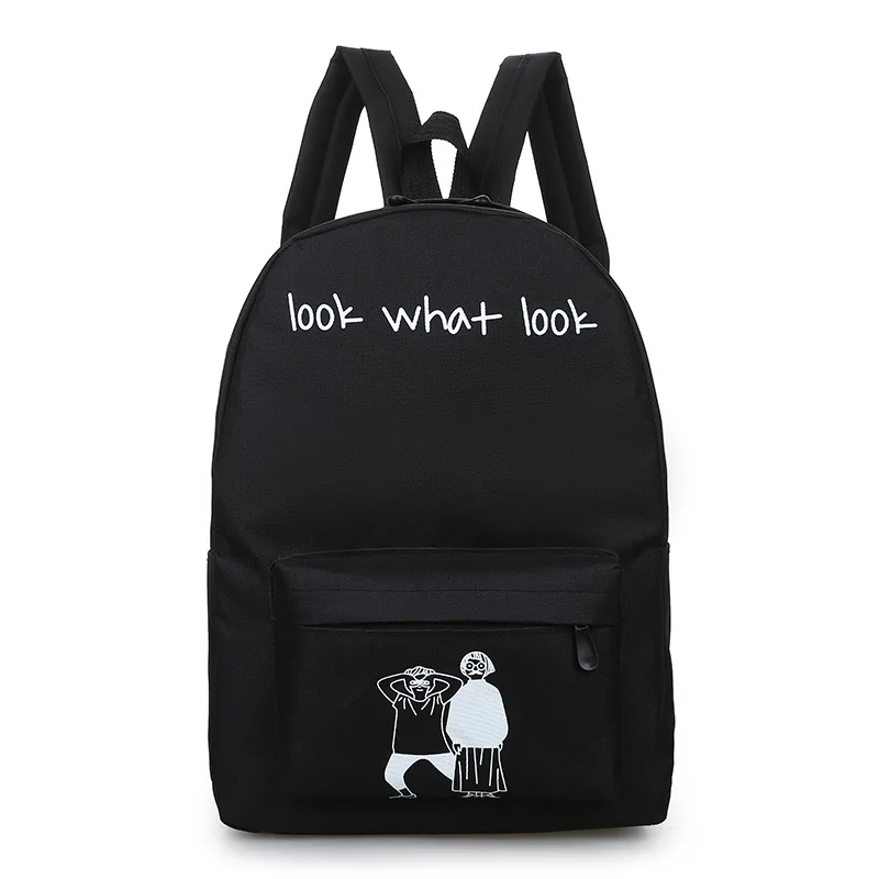 

Simple canvas campus junior high school student bag fashion men and women general backpack daily travel shoulder bag