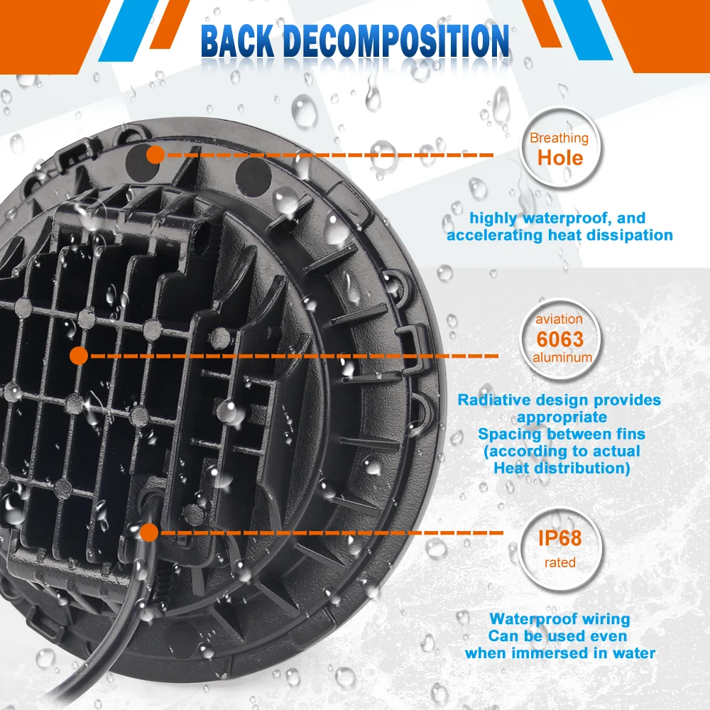 Baratos Es La luz de 7 pulgadas faro LED de 80W DRL Halo ángulo ojos Led faro 12V alta baja y haz para Jeep Wrangler TJ JK LJ Lada Niva Offroad